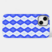 Coques Case-Mate iPhone Motif de diamant bleu royal (Verso (horizontal))