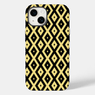 Coque Pour iPhone 14 Motif de diamant jaune citron et noir