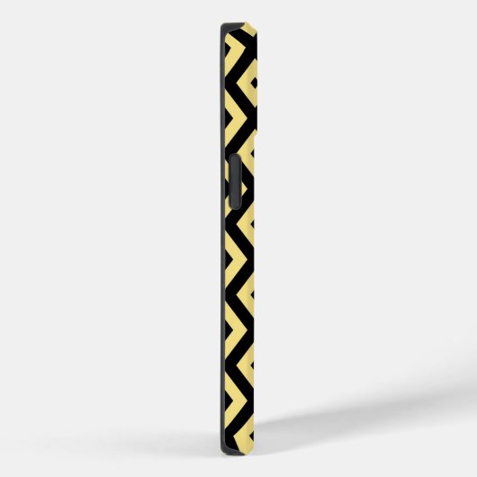 Coques Case-Mate iPhone Motif de diamant jaune citron et noir (Verso / Droite)