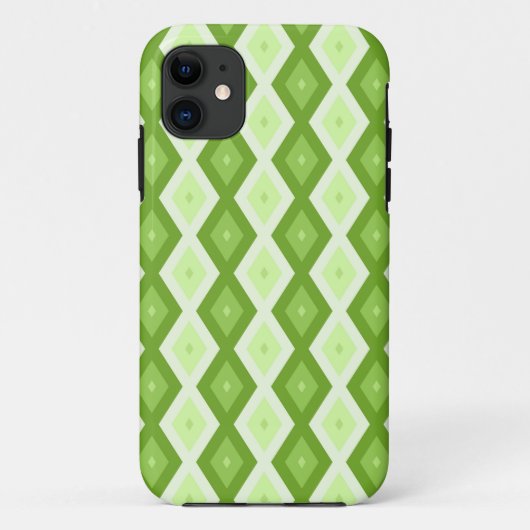 Coques Case-Mate iPhone Motif de diamant vert Chartreuse (Dos)