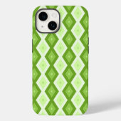 Coques Case-Mate iPhone Motif de diamant vert Chartreuse (Verso)