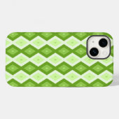 Coques Case-Mate iPhone Motif de diamant vert Chartreuse (Verso (horizontal))