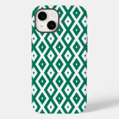 Coques Case-Mate iPhone Motif de diamant vert et blanc (Verso)