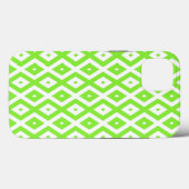 Coques Case-Mate iPhone Motif de diamant vert et blanc de chaux Coque-Mate (Verso (horizontal))