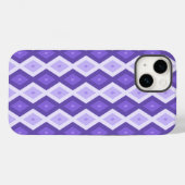 Coques Case-Mate iPhone Motif de diamant violet (Verso (horizontal))