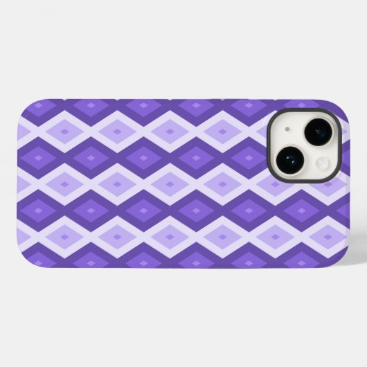 Coques Case-Mate iPhone Motif de diamant violet (Verso (horizontal))