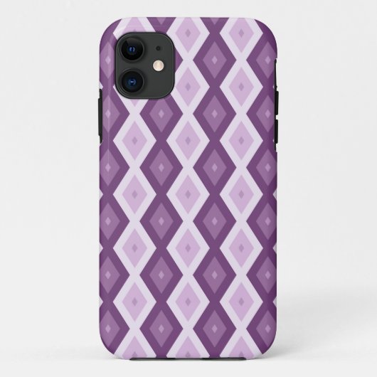 Coques Case-Mate iPhone Motif de diamant violet (Dos)