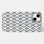 Coques Case-Mate iPhone Motif de diamants gris et blanc (Verso (horizontal))