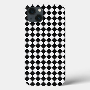Etui iPhone 13 Motif de diamants noir et blanc par Shirley Taylor