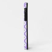 Coques Case-Mate iPhone Motif de diamants violet et blanc (Dos/Gauche)