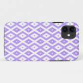 Coques Case-Mate iPhone Motif de diamants violet et blanc (Dos (Horizontal))