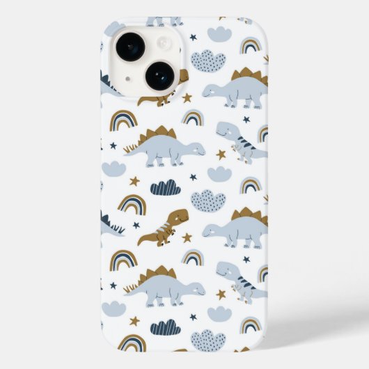 Coques Case-Mate iPhone Motif de dinosaure arc-en-ciel mignon (Verso)