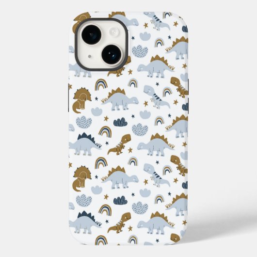 Coques Case-Mate iPhone Motif de dinosaure arc-en-ciel mignon (Verso)