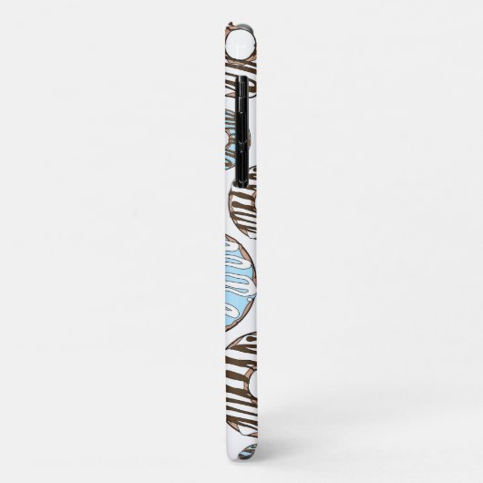 Coques Case-Mate iPhone Motif De Donuts, Donuts Bleus, Donuts Brown (Dos/Gauche)