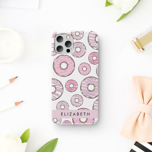 Coques Case-Mate iPhone Motif De Donuts, Donuts Roses, Glace, Votre Nom