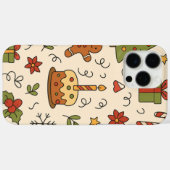 Coques Case-Mate iPhone Motif de doodle de Noël joyeux (Verso (horizontal))