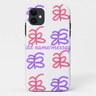 Case-Mate iPhone Case Motif de doodle de papillon rose violet ajouter le