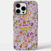 Coques Case-Mate iPhone Motif de doodle Halloween mignon (Verso)