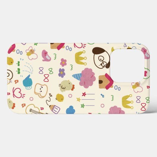 Coques Case-Mate iPhone Motif de doodle mignon pour enfants (Verso (horizontal))