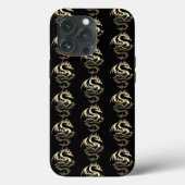 Coques Case-Mate iPhone Motif de dragon métal or (Verso)