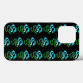 Coques Case-Mate iPhone Motif de dragon métallique vert (Verso (horizontal))