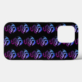 Coques Case-Mate iPhone Motif de dragon métallique violet (Verso (horizontal))