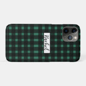 Coques Case-Mate iPhone Motif de En vichy noir vert (Dos (Horizontal))