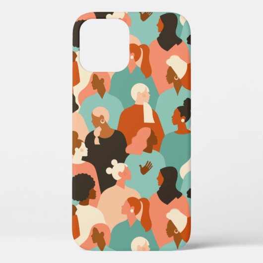 Coques Case-Mate iPhone Motif de facettes rétroactives de la diversité hum (Verso)