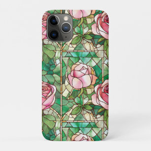 Case-Mate iPhone Case Motif de faux vitrail rose rose élégant
