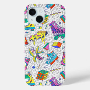 Coque Pour iPhone 15 Motif de fête de skate rétro des années 90