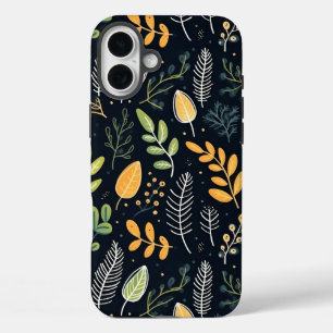 Coques iPhone 16 Plus Motif de feuillage vert et jaune élégant