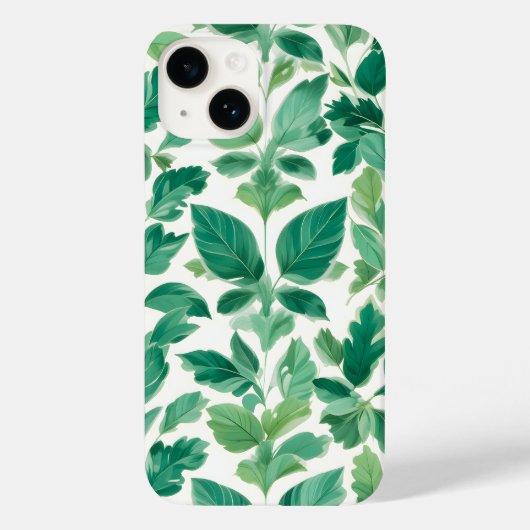 Coques Case-Mate iPhone Motif de feuillage vert luxuriant (Verso)