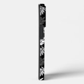 Coques Case-Mate iPhone Motif de feuille aînée noir blanc gris (Verso / Droite)