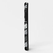 Coques Case-Mate iPhone Motif de feuille aînée noir blanc gris (Dos/Gauche)