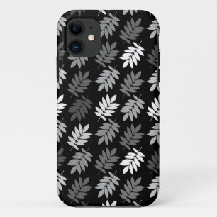 Case-Mate iPhone Case Motif de feuille aînée noir blanc gris