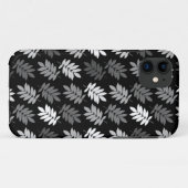 Coques Case-Mate iPhone Motif de feuille aînée noir blanc gris (Dos (Horizontal))