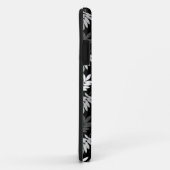 Coques Case-Mate iPhone Motif de feuille aînée noir blanc gris (Dos/Droite)