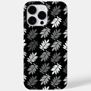 Coque Pour Pour iPhone 14 Pro Max Motif de feuille aînée noir blanc gris