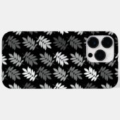 Coques Case-Mate iPhone Motif de feuille aînée noir blanc gris (Verso (horizontal))