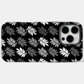Coques Case-Mate iPhone Motif de feuille aînée noir blanc gris (Verso (horizontal))