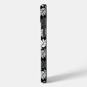 Coques Case-Mate iPhone Motif de feuille aînée noir blanc gris (Verso / Gauche)