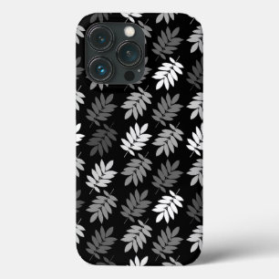 Case-Mate iPhone Case Motif de feuille aînée noir blanc gris