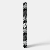 Coques Case-Mate iPhone Motif de feuille aînée noir blanc gris (Verso / Gauche)
