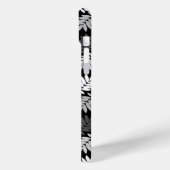 Coques Case-Mate iPhone Motif de feuille aînée noir blanc gris (Verso / Gauche)