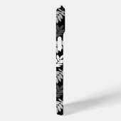 Coques Case-Mate iPhone Motif de feuille aînée noir blanc gris (Verso / Droite)