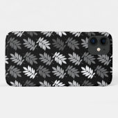 Coques Case-Mate iPhone Motif de feuille aînée noir blanc gris (Dos (Horizontal))
