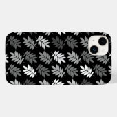 Coques Case-Mate iPhone Motif de feuille aînée noir blanc gris (Verso (horizontal))