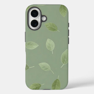 Coques iPhone 16 Motif de feuille aquarelle vert sauge