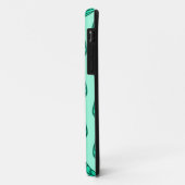 Coques Case-Mate iPhone Motif de feuille de hêtre - Turquoise et aqua (Dos/Gauche)
