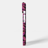 Coques Case-Mate iPhone Motif de feuilles d'automne violet monogramme (Verso / Gauche)